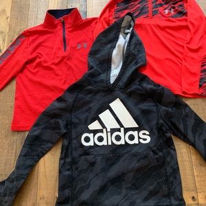 Boys adidas and under armor shirts